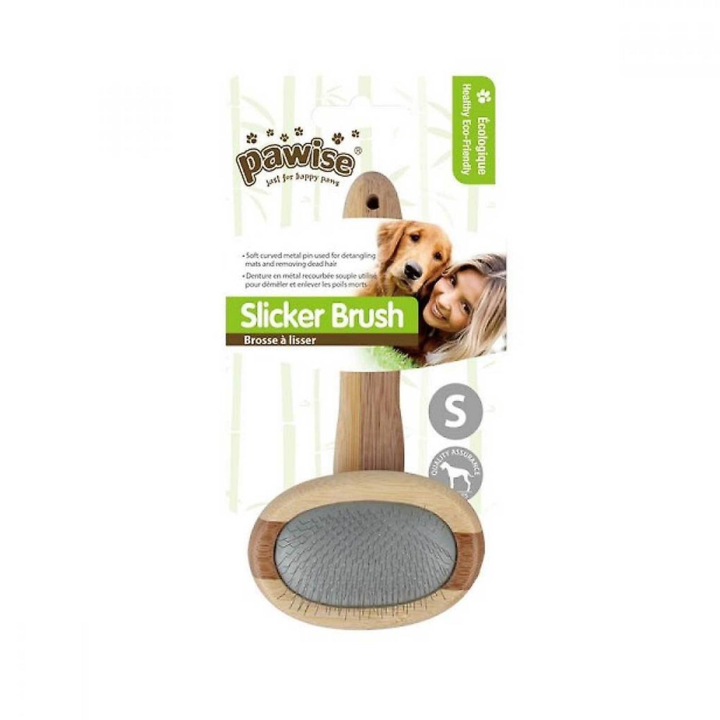 Slicker Brush Small Dog Cat Pet Bamboo Undercoat Detangling Rake